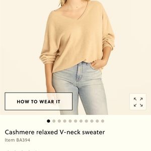 Brand new JCrew Cashmere. Size S. Relaxed fit. So soft. Heather Almond